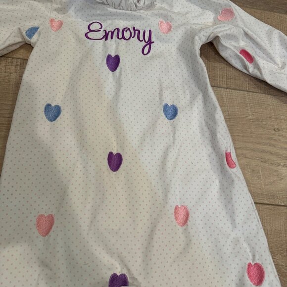 Baby Romper With "Emory" Embroidery 24M CeCe & Lou Polka Dot & Heart Design Ruff - Picture 3 of 7